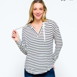 Market & Spruce striped sweater hoodie